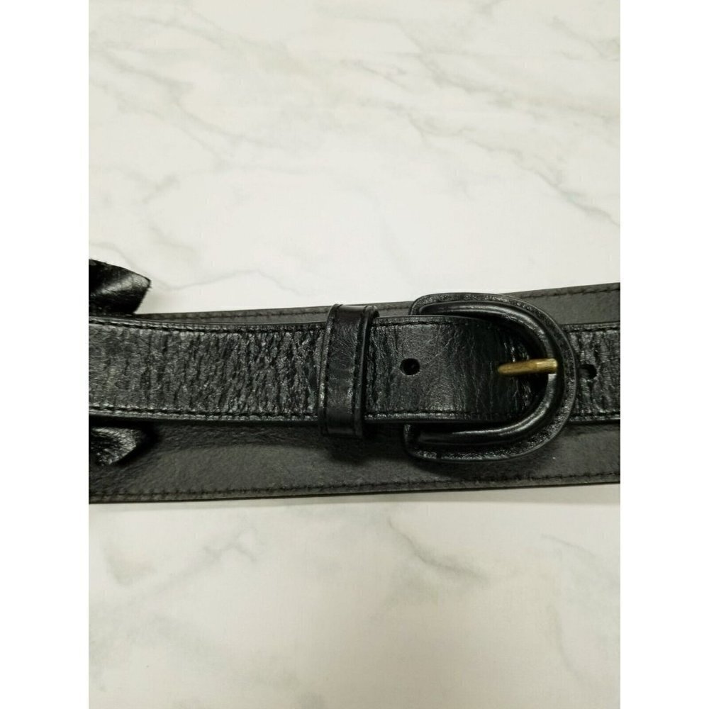 Hobo International Black Leather Belt ruffles size Medium - Picture 3 of 16
